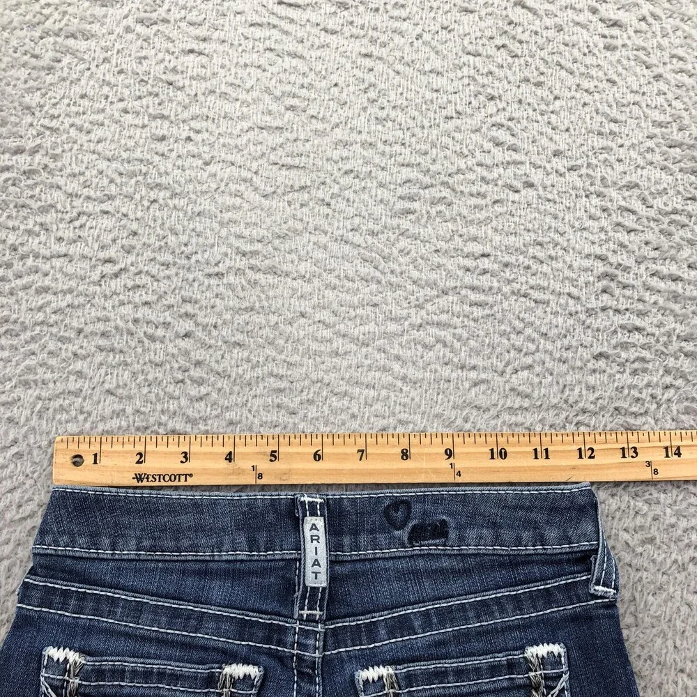 Ariat Shorts Girls 10 Blue Denim Jean Cut-Off Distressed Western REAL Pockets